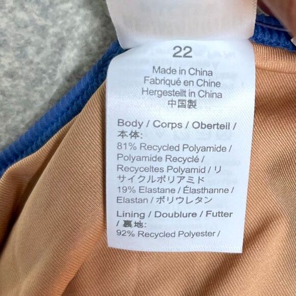 J.Crew Ribbed One Strap‎ One Piece in Blue Ladies Size 22 NEW - Picture 7 of 9